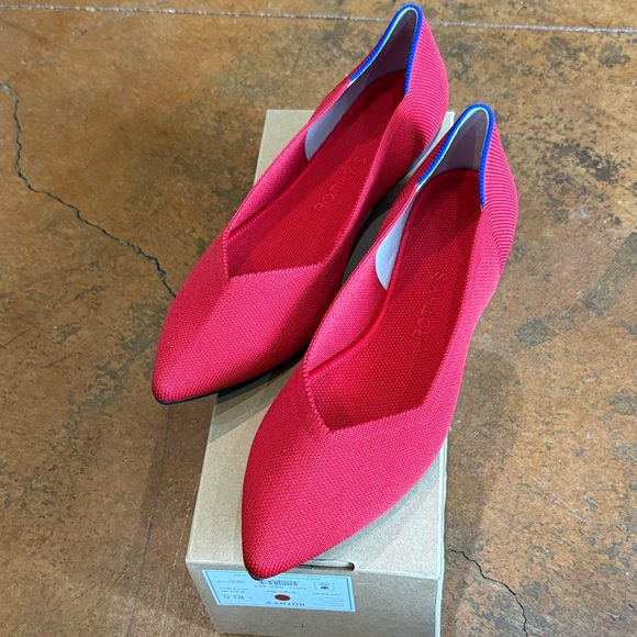 Rothy's | Shoes | New In Box Rothys The Point Bright Red Flats | Poshmark